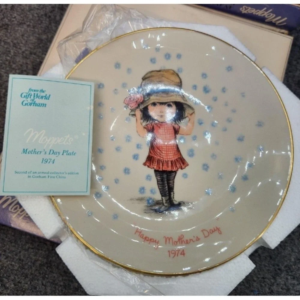 VTG NOS 1974 Gorham Moppets Mothers Day Collector Plate 8.5 